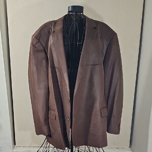 Camiloni Brown Faux Leather Blazer 54 R
